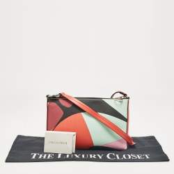 Emilio Pucci Multicolor Leather Zip Crossbody Bag