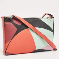 Emilio Pucci Multicolor Leather Zip Crossbody Bag