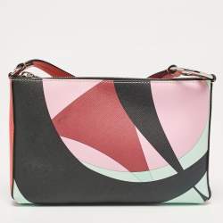 Emilio Pucci Multicolor Leather Zip Crossbody Bag