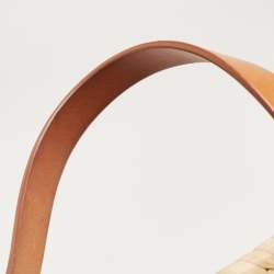 Pre Owned Emilio Pucci Tan/Natural Raffia and Leather Small Logo Basket Bag