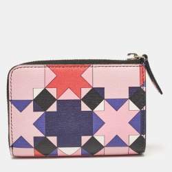 Emilio Pucci Multicolor Printed Leather Zip Compact Wallet