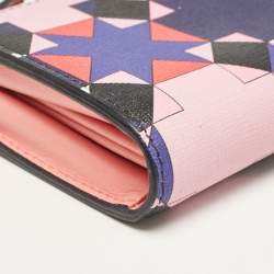 Emilio Pucci Multicolor Printed Leather Zip Compact Wallet
