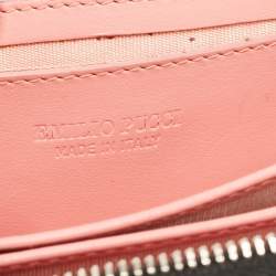 Emilio Pucci Multicolor Printed Leather Zip Compact Wallet