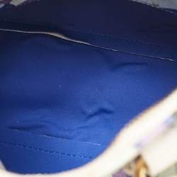 Emilio Pucci White/Multicolor Coated Canvas Boston Bag