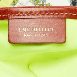 Emilio Pucci Multicolor Printed Coated Canvas and Leather Shopper Tote