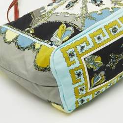 Emilio Pucci Multicolor Printed Coated Canvas and Leather Shopper Tote