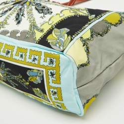 Emilio Pucci Multicolor Printed Coated Canvas and Leather Shopper Tote