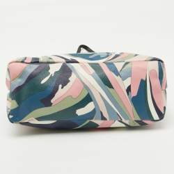 Emilio Pucci Multicolor Printed Coated Canvas and Leather Shopper Tote
