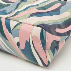 Emilio Pucci Multicolor Printed Coated Canvas and Leather Shopper Tote