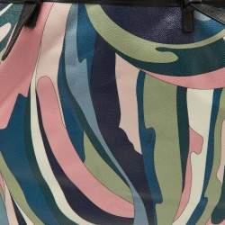 Emilio Pucci Multicolor Printed Coated Canvas and Leather Shopper Tote