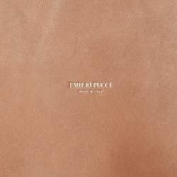 Pre Owned Emilio Pucci Green Piazzetta Satin and Leather Carre Hobo