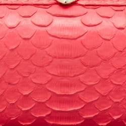 Emilio Pucci Neon Pink Python Eagle Box Clutch