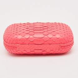 Emilio Pucci Neon Pink Python Eagle Box Clutch