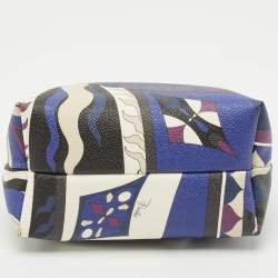 Emilio Pucci Multicolor Printed Coated Canvas and Leather Clutch Bag
