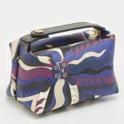 Emilio Pucci Multicolor Printed Coated Canvas and Leather Clutch Bag