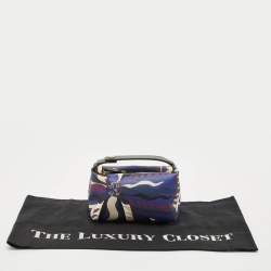 Emilio Pucci Multicolor Printed Coated Canvas and Leather Clutch Bag