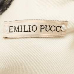 Emilio Pucci Multicolor Printed Satin and Leather Drawstring Bucket Bag