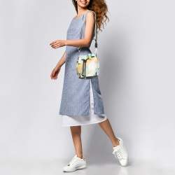 Emilio Pucci Multicolor Printed Satin and Leather Drawstring Bucket Bag