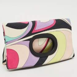 Pre Owned Emilio Pucci Multicolor Fabric Fold Over Clutch