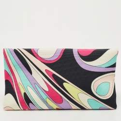 Pre Owned Emilio Pucci Multicolor Fabric Fold Over Clutch