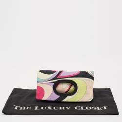 Pre Owned Emilio Pucci Multicolor Fabric Fold Over Clutch