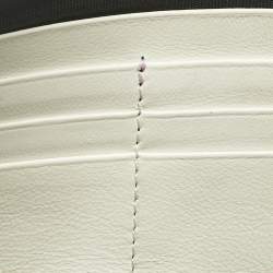 Pre Owned Emilio Pucci White Leather Wristlet Zip Pouch