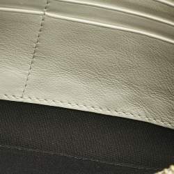 Pre Owned Emilio Pucci White Leather Wristlet Zip Pouch