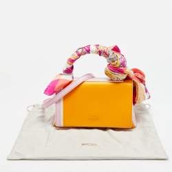 Pre Owned Emilio Pucci Orange/Pink Leather Flap Top Handle Bag