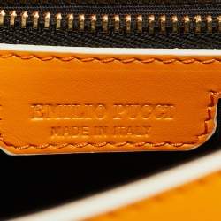 Pre Owned Emilio Pucci Orange/Pink Leather Flap Top Handle Bag