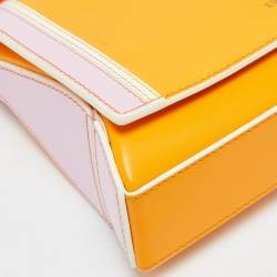 Pre Owned Emilio Pucci Orange/Pink Leather Flap Top Handle Bag