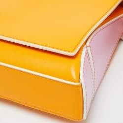 Pre Owned Emilio Pucci Orange/Pink Leather Flap Top Handle Bag