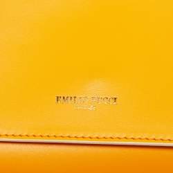 Pre Owned Emilio Pucci Orange/Pink Leather Flap Top Handle Bag