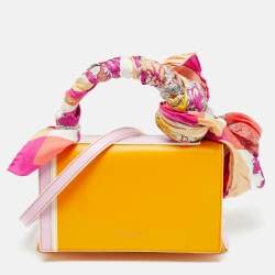 Pre Owned Emilio Pucci Orange/Pink Leather Flap Top Handle Bag