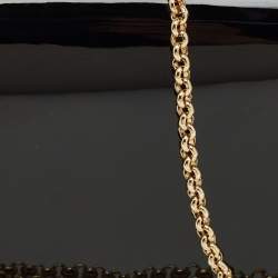 Pre Owned Emilio Pucci Black Patent Leather Flap Wallet On Chain