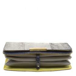 Pre Owned Emilio Pucci Dark Blue Snake Skin Leather Newton Shoulder Bag