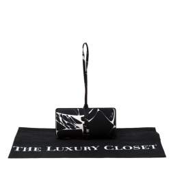 Pre Owned Emilio Pucci Black/White Satin Clutch