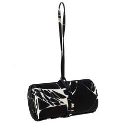 Pre Owned Emilio Pucci Black/White Satin Clutch