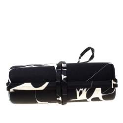 Pre Owned Emilio Pucci Black/White Satin Clutch