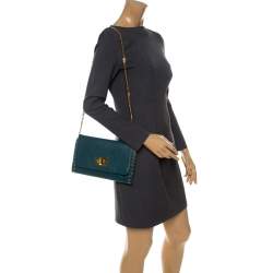 Emilio Pucci Turquoise Leather Chain Shoulder Bag