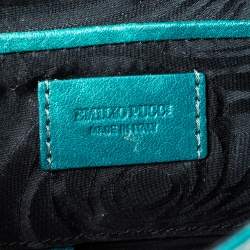 Emilio Pucci Turquoise Leather Chain Shoulder Bag