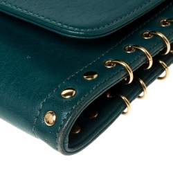 Emilio Pucci Turquoise Leather Chain Shoulder Bag