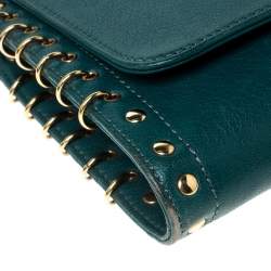 Emilio Pucci Turquoise Leather Chain Shoulder Bag
