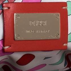 Emilio Pucci Orange/Pink Python/Lizard and Suede Patchwork Clutch 
