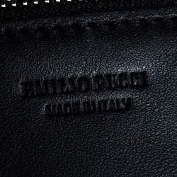 Emilio Pucci Black Fabric Fringe Macrame Shoulder Bag