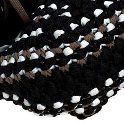 Emilio Pucci Black Fabric Fringe Macrame Shoulder Bag