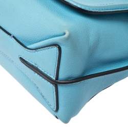 Pre Owned Emilio Pucci Light Blue Leather Newton Chain Shoulder Bag
