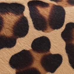Pre Owned Emilio Pucci Brown Calfhair Eagle Box Clutch