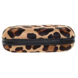 Pre Owned Emilio Pucci Brown Calfhair Eagle Box Clutch