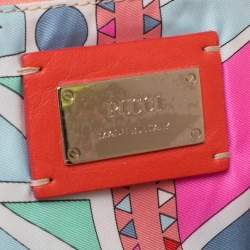 Emilio Pucci Multicolor Exotic and Leather Color Block Frame Clutch