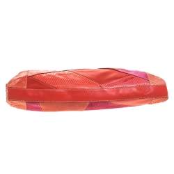 Emilio Pucci Multicolor Exotic and Leather Color Block Frame Clutch